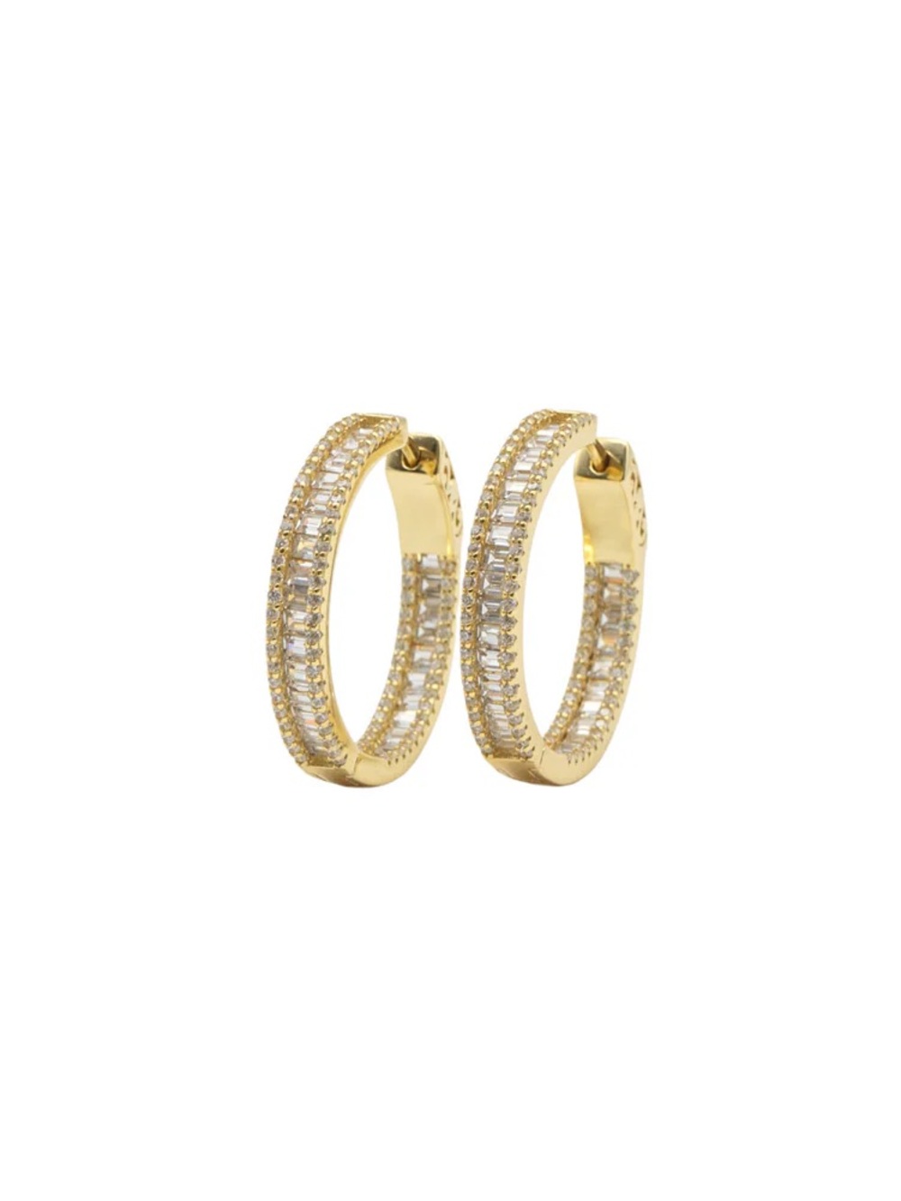 Gold Plated Hoop Earrings - Elegant Women's Jewelry - Picture 6 of 6